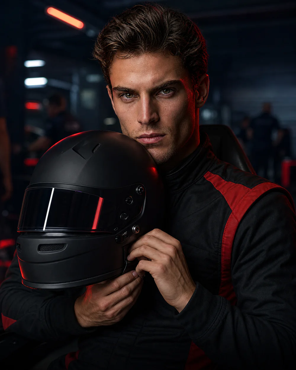 Valmont Théo fastening his helmet before a race
