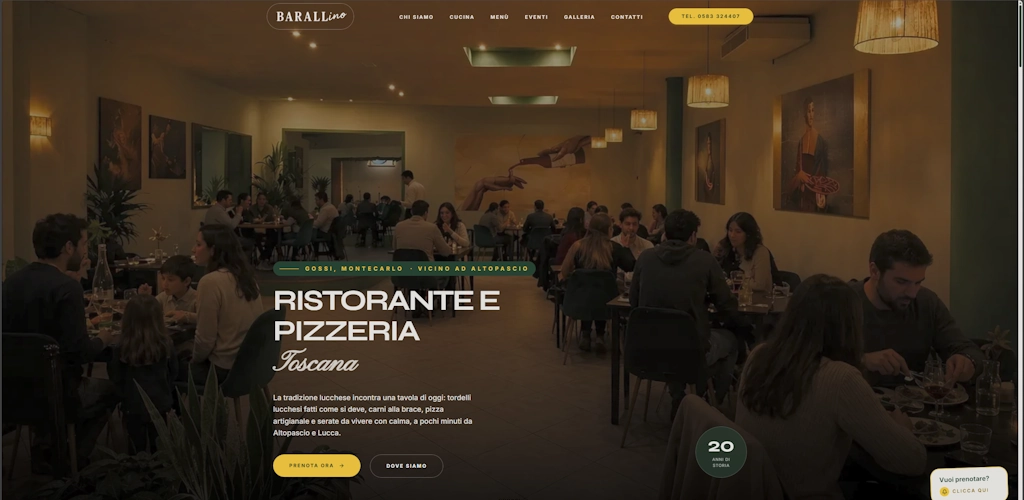 Barallino restaurant website